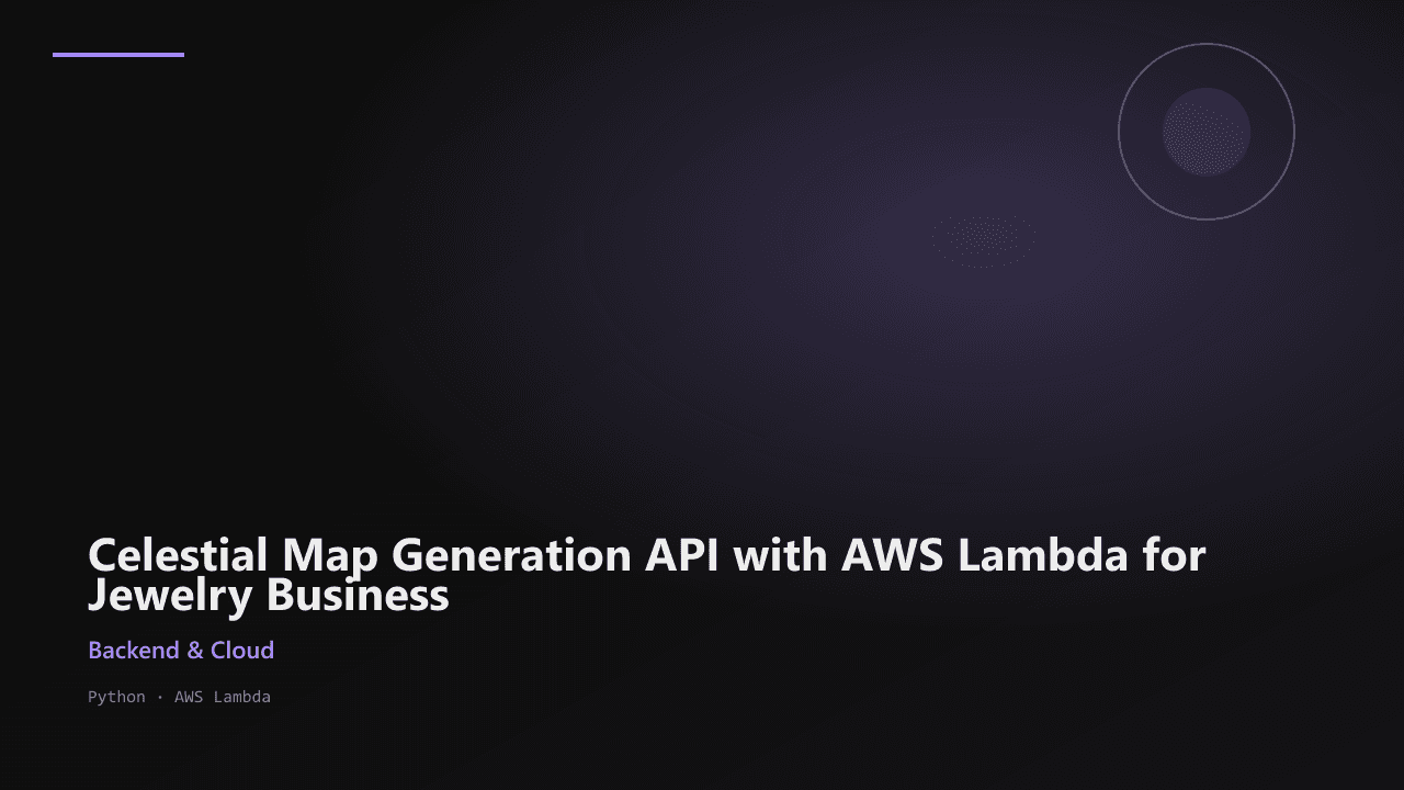 Celestial Map Generation API with AWS Lambda for Jewelry Business