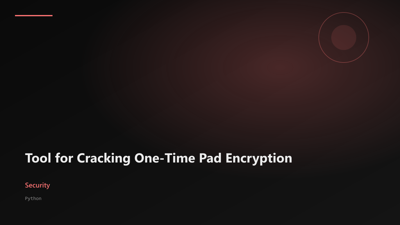 Tool for Cracking One-Time Pad Encryption